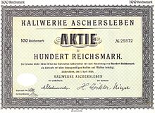 [1] Aktie einer Aktiengesellschaft