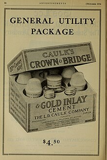 [4] Caulk´s Crown and Bridge and Gold Inlay Cement, 1914, Dental Cosmos