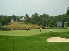 [5] Golfspieler auf dem Grün