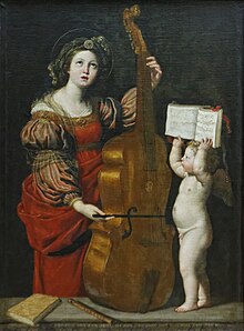 [1] Cäcilia spielt einen Kontrabass