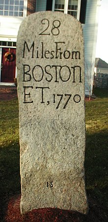 [1] ein Meilenstein an der Boston Post Road