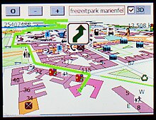 [1] Navigationssystem mit angezeigter Route