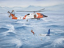 [1] Rettung aus einem Unglück auf See durch einen Helikopter