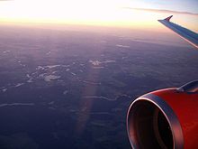 [1] eine Seenplatte in Deutschland aus dem Flugzeug