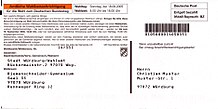 [1] Muster einer Wahlbenachrichtigung