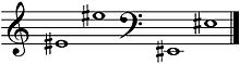 [1] Notation des Eis in verschiedenen Tonlagen