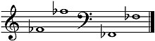 [1] Notation des Fes in verschiedenen Tonlagen