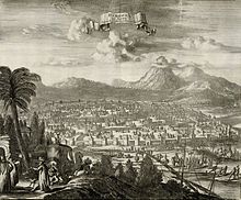 [1] Ansicht auf Damaskus; Grafik von Olfert Dapper aus dem Jahr 1677