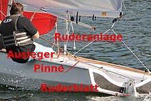 [3] Ausleger an der Ruderanlage einer Jolle