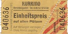 [2] Eintrittskarte des Berchtesgadener Kurkinos mit perforiertem Abriss