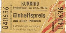 [2] Eintrittskarte des Berchtesgadener Kurkinos mit perforiertem Abriss