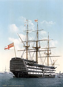 [1] Die Victory, Nelsons Flaggschiff in Portsmouth um 1900